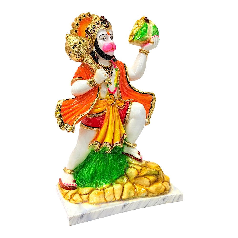Hanuman, colored and gold, marble dust 15" (MOQ=ea)
