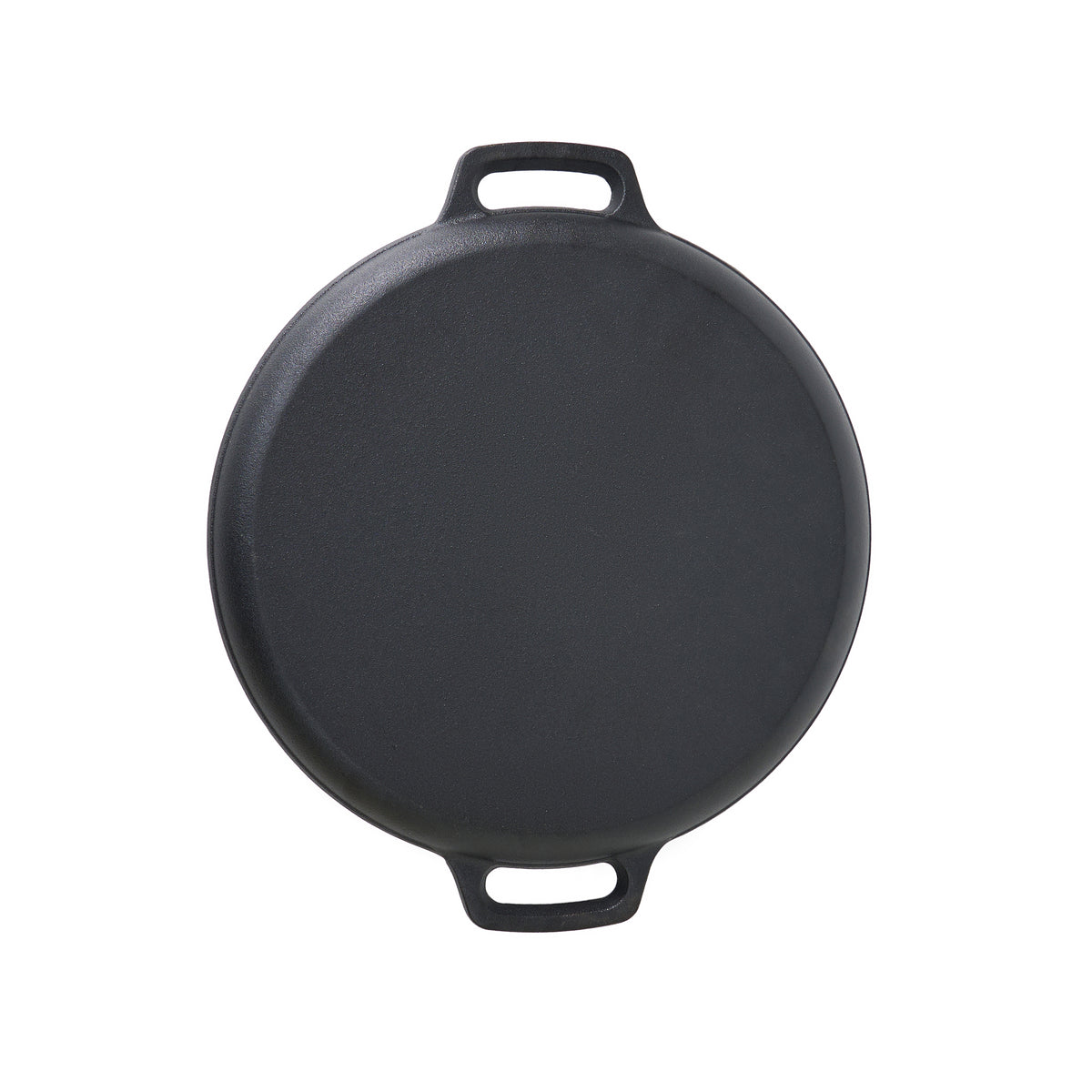 Cast Iron 14.5" double handle tawa with curved edges