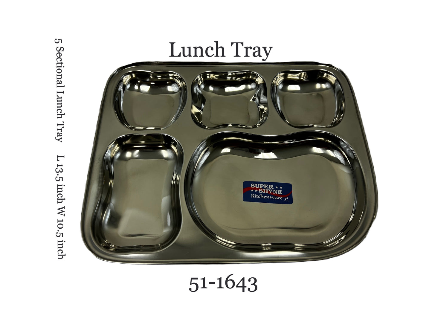 Lunch Tray L:12.5" W:11" 5 sectional   (MOQ=ea)