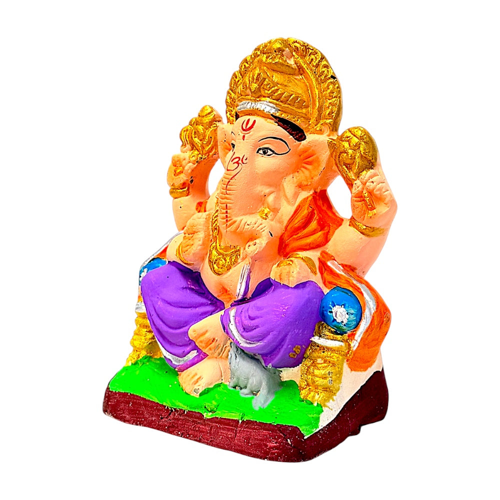 Eco-Friendly Clay Ganesha, 4" (MOQ=36 pcs)