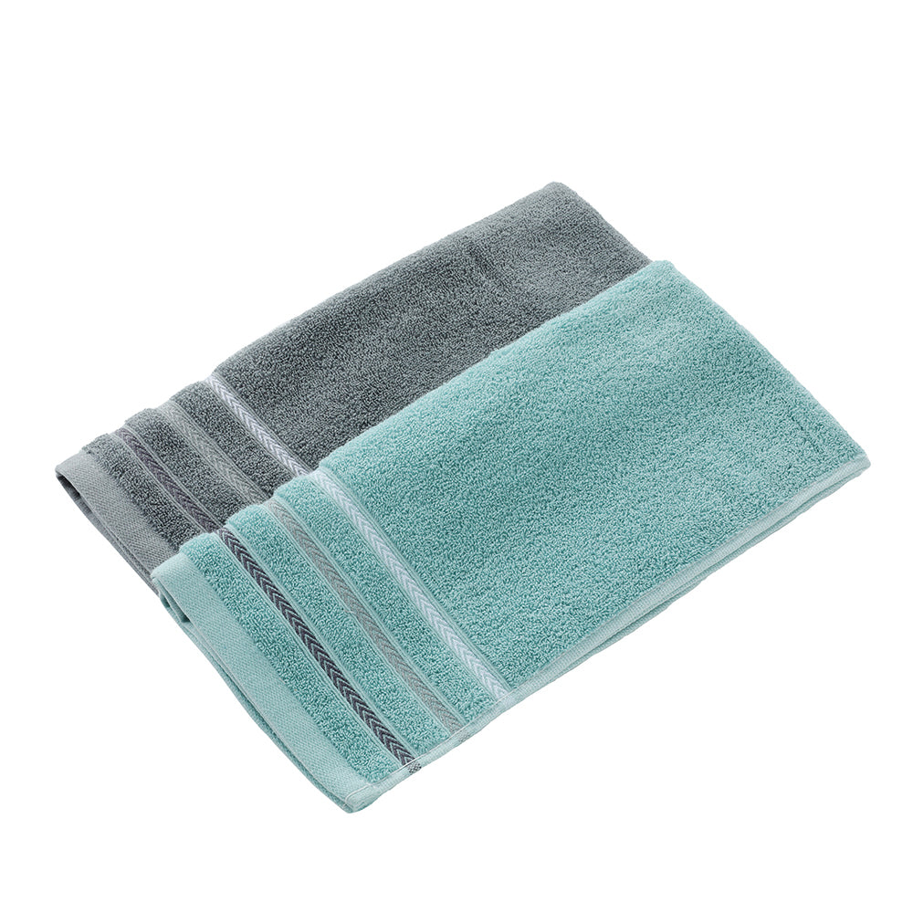 Microfiber Hand Towels (Pair Green and blue) 14" by 30"