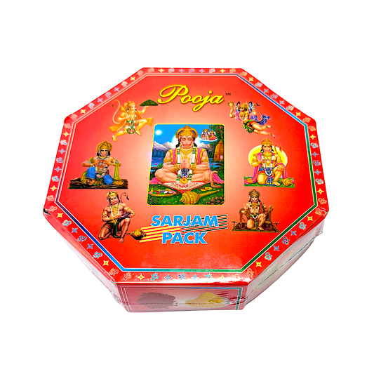 Puja sarjam pack (no ghee or Jhandi), Red Hanuman (MOQ=ea)