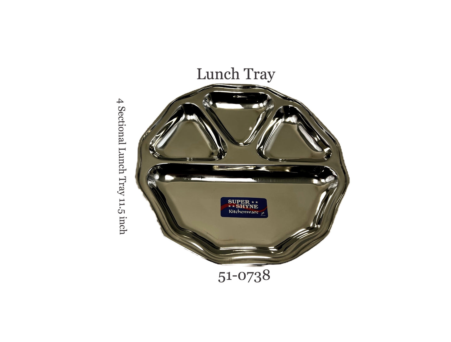 Lunch Tray 10 sided 4 sectional 11.5"  (MOQ=ea)