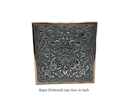 Bajat oxidised (table with short legs, Pedestal)10" square 80752241010 (MOQ=ea)