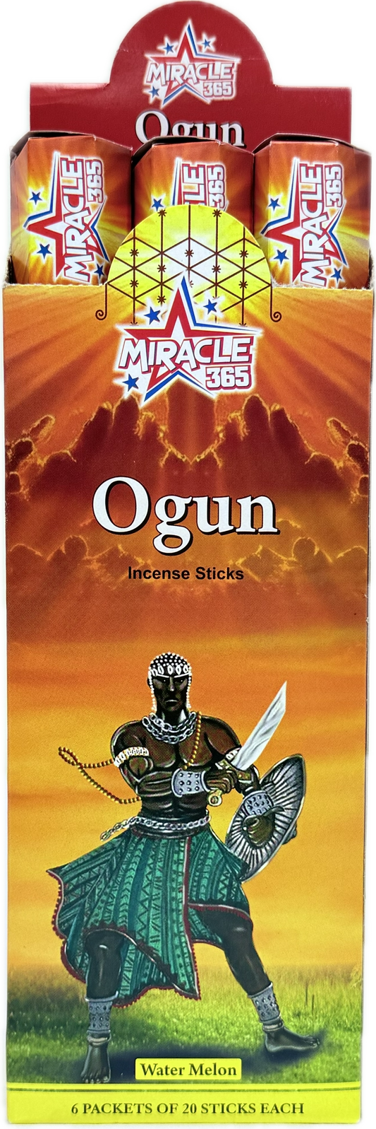 Miracle 365 Ogun Incense sticks (6 tubes of 20 sticks each) fragrance water melon (MOQ=10pc)