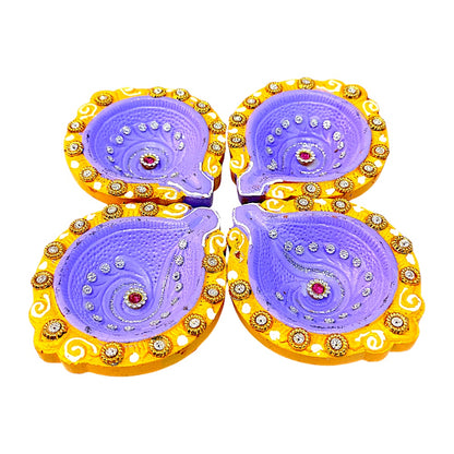 4 pc  Deco Diya Shk PKT (J) with jewels (MOQ=36 pc)