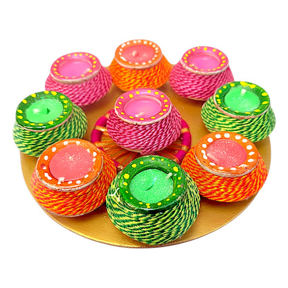 Diya fancy set of 9 with wax x 24 sets