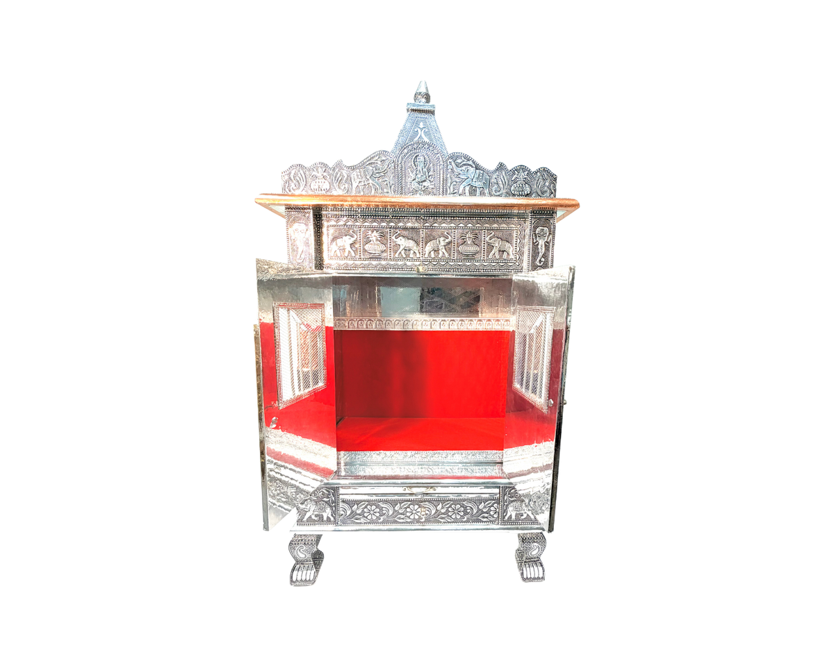 12"*12" Oxadised finish mandir 80752231212 (MOQ=ea)