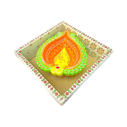1 pc Happy Diwali Akhand Diya, colorful  assorted designs (MOQ=ea)