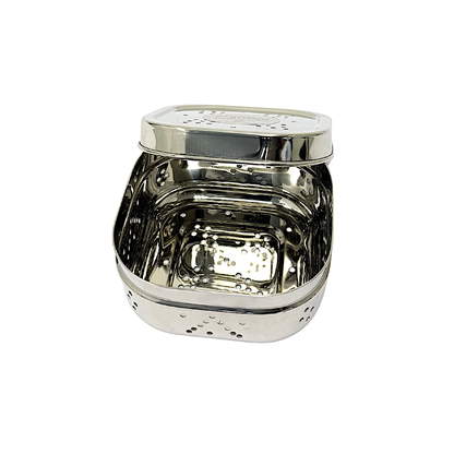 Super Shyne stainless steel fresh leaf container set 4.5' square (MOQ=ea)