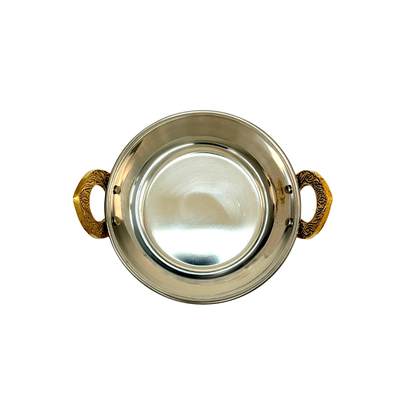 Copperexterior/ steel interior serving Karahi #4 (wok), 6.75" (MOQ=ea)