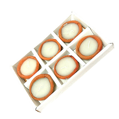 Plain Clay dia with wax  (Set of six - 24 sets per case) (48-3081) (MOQ=2dz)