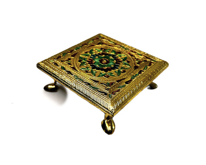 6" square Brass Meena (handwork)80752266666 (MOQ=ea)