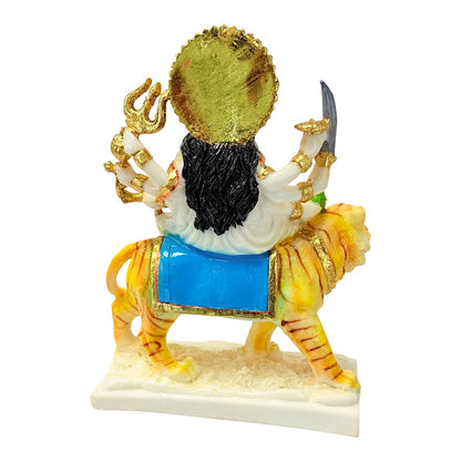 Durga, white and gold, marble dust 12" (MOQ=ea)