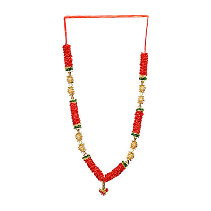 Garland 21 inch with gold stops and satin ruffles  (assorted colors) (dz)