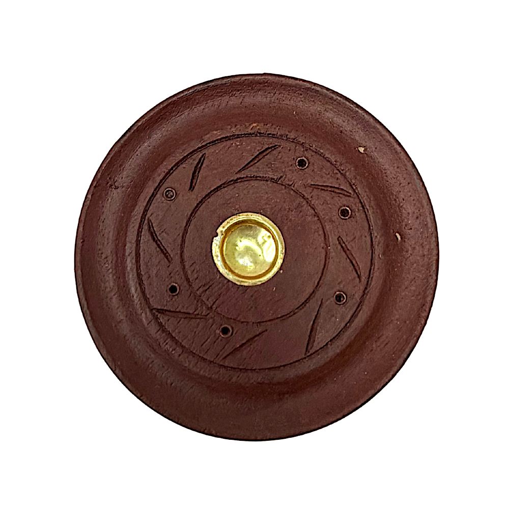 Wooden round incense cone burner (MOQ=dz)