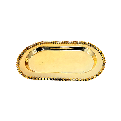 Oval Gift Tray - Brass Finishing11.5"x6.5" (MOQ=6pc)