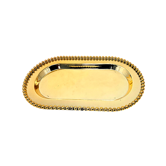 Oval Gift Tray - Brass Finishing11.5"x6.5" (MOQ=6pc)