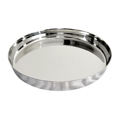 Steel Plate (Thali) with bent edges 12"   (MOQ=ea)