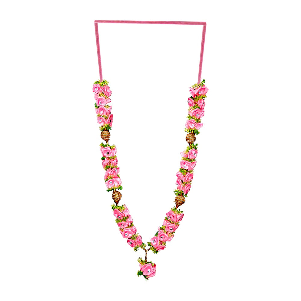 Garland 22 inch with disco stops and satin roses  (assorted colors) (MOQ=dz)