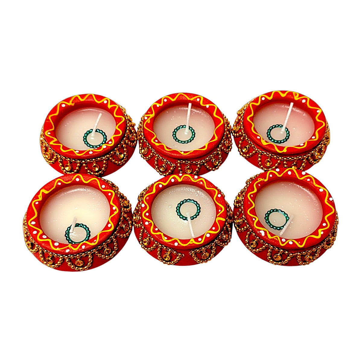 Clay dia with wax- Set of 6   (16 sets per case)  (MOQ=16 pc)