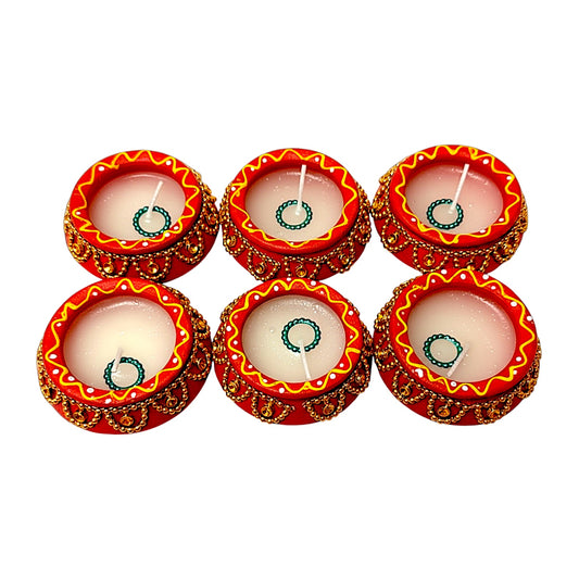 Clay dia with wax- Set of 6   (16 sets per case)  (MOQ=16 pc)