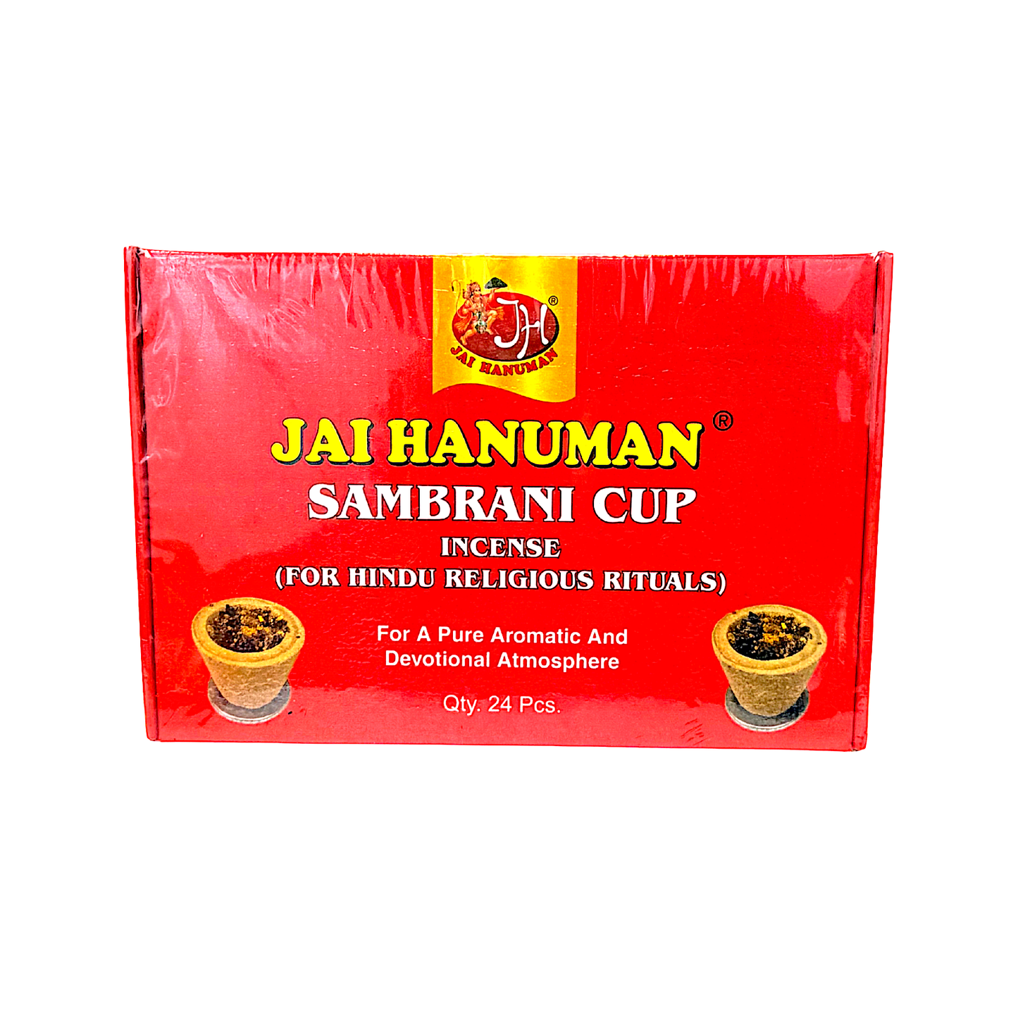 Jai Hanuman Puja incense Sambrani cups, 24pc  (MOQ=dz)