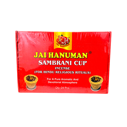 Jai Hanuman Puja incense Sambrani cups, 24pc  (MOQ=dz)