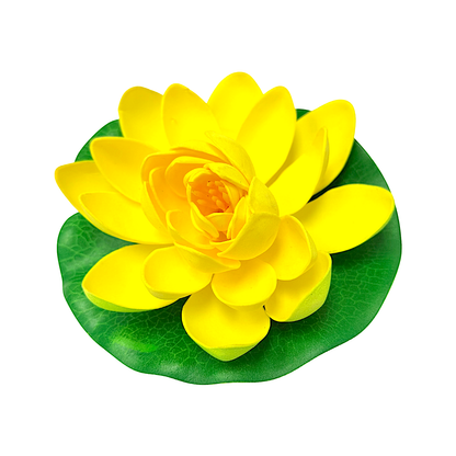 Plastic Lotus flower on lily pad 7 inches-assorted colors (MOQ=2dz)