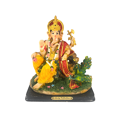 Ganesh sitting wi peacocks 7.5"   (8346) (MOQ=ea)