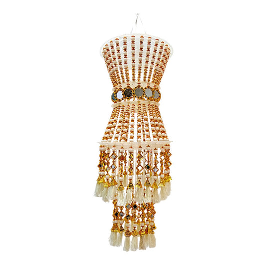 Decorative Beaded with glass, Jhumar Style Hanging Decor, (Assorted Colors) 29 inches (MOQ=ea)