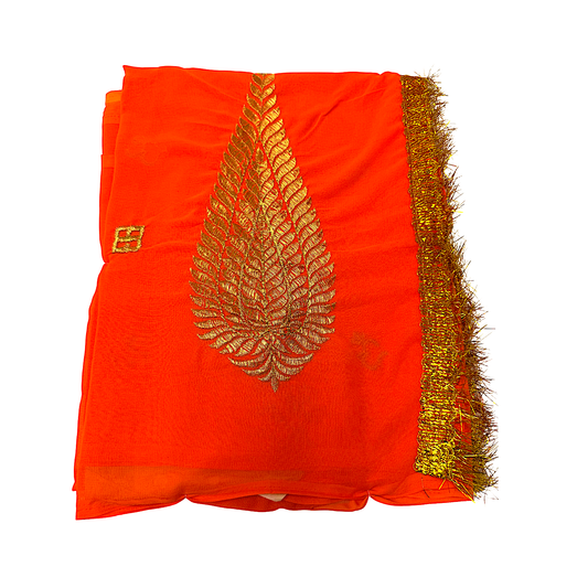 sari for Puja Orange Color (MOQ=dz)