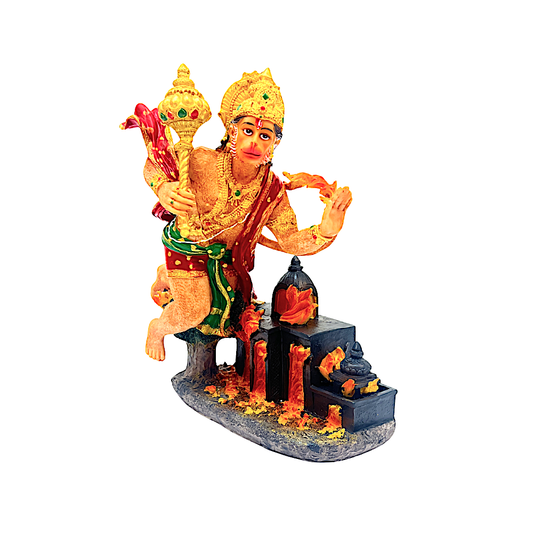 Flying Lord Hanuman 11" burning Lanka   8365 (MOQ=ea)