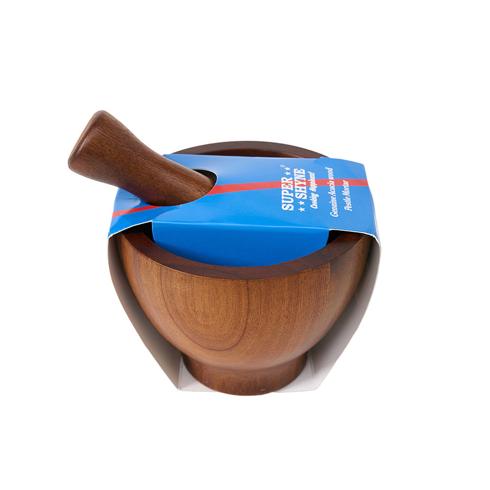 Pestle Mortar Acacia wood  H: 4" W:5.5"