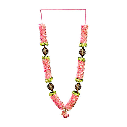 Garland 24 inch with large disco stops and thick satin ruffles  (assorted colors) (MOQ=dz)
