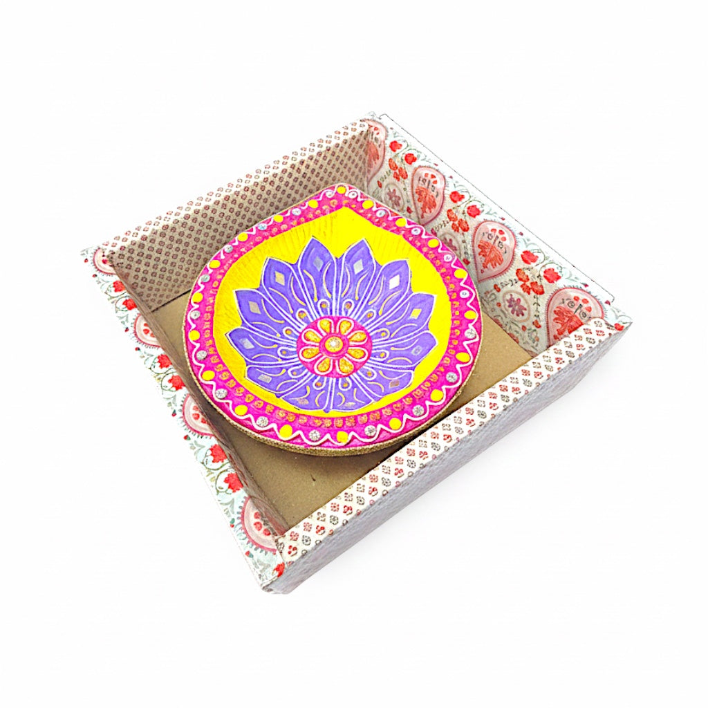 1 pc Happy Diwali Akhand Diya, colorful  assorted designs (MOQ=ea)