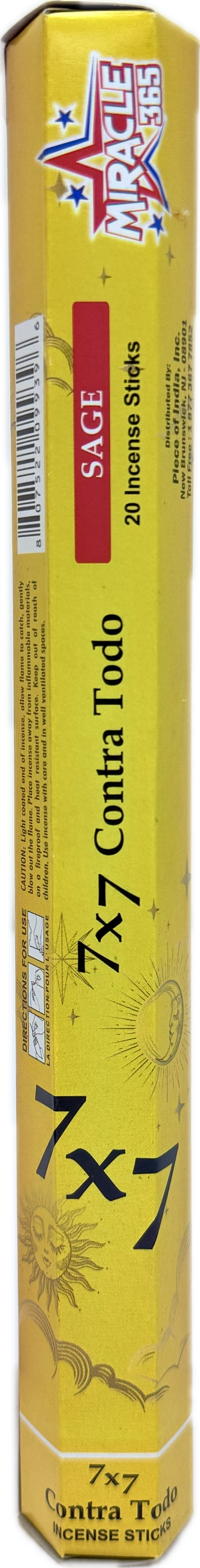 Miracle 365 7*7 Contra todo (6 tubes of 20 sticks) frag Sage (MOQ=10pc)