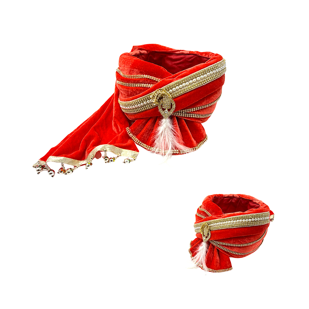 Turban for groom velvet with immitation jewels (MOQ=ea)