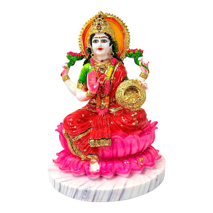 Laxmi, colored and gold, marble dust 15" (MOQ=ea)