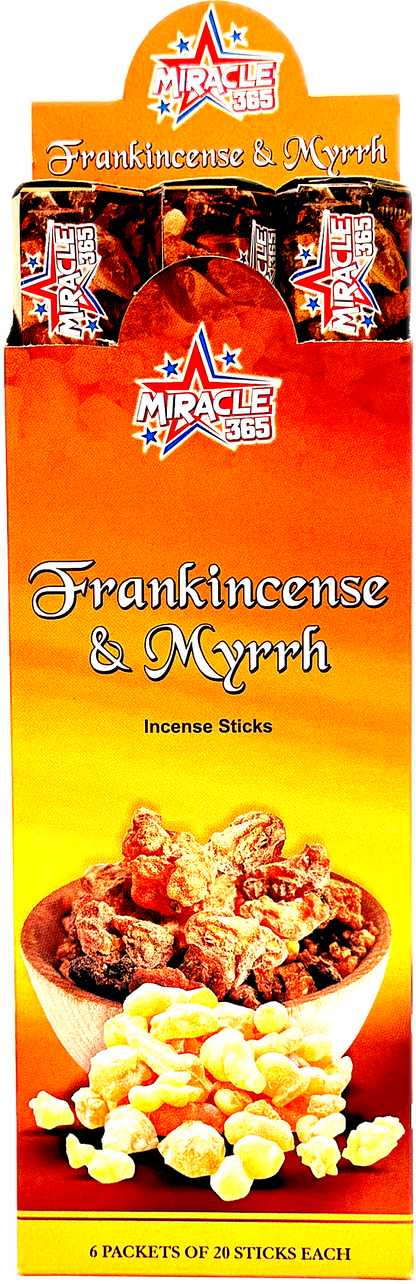 Miracle 365 Frankincense and Myrrh incense (6 tubes of 20 sticks) (MOQ=10pc)