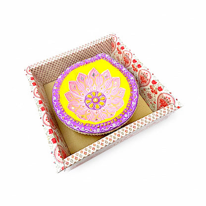 1 pc Happy Diwali Akhand Diya, colorful  assorted designs (MOQ=ea)