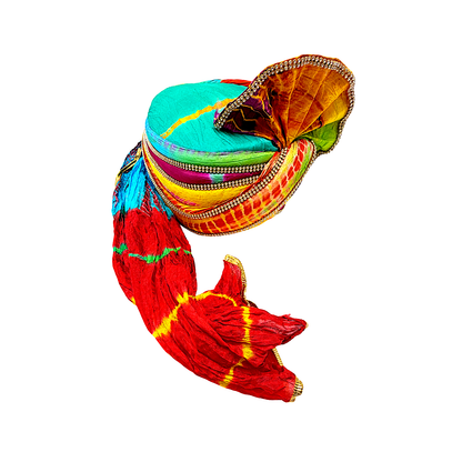 Turban multicolor w ornaments for groom (MOQ=ea)