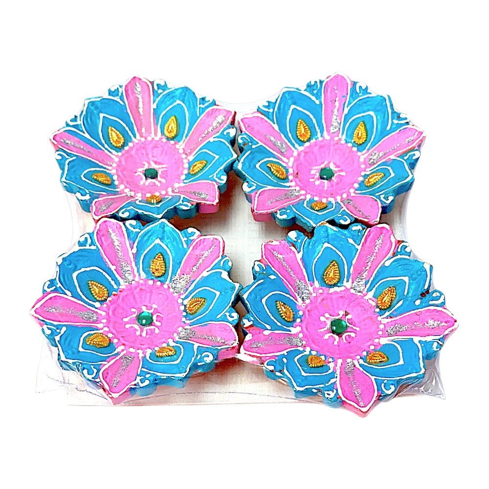 Colorful Diya (pack of 4) MG  DD-03 (MOQ=36pc)