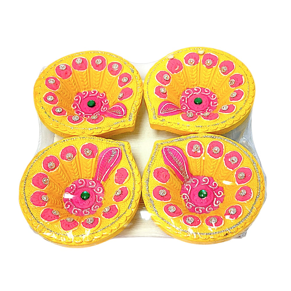 Colorful Diya (pack of 4) Morpich  DD04 (MOQ=36pc)