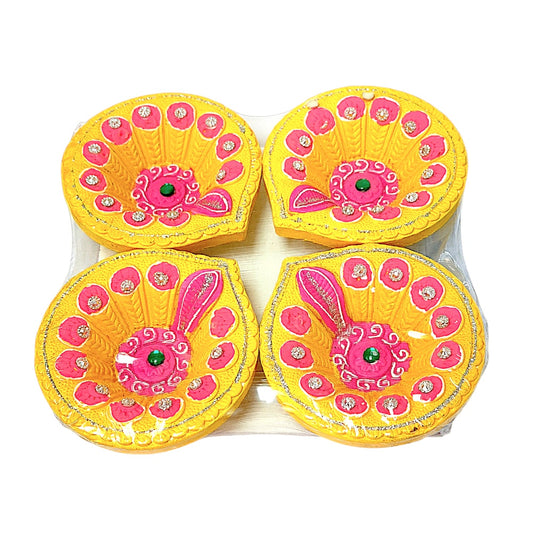 Colorful Diya (pack of 4) Morpich  DD04 (MOQ=36pc)