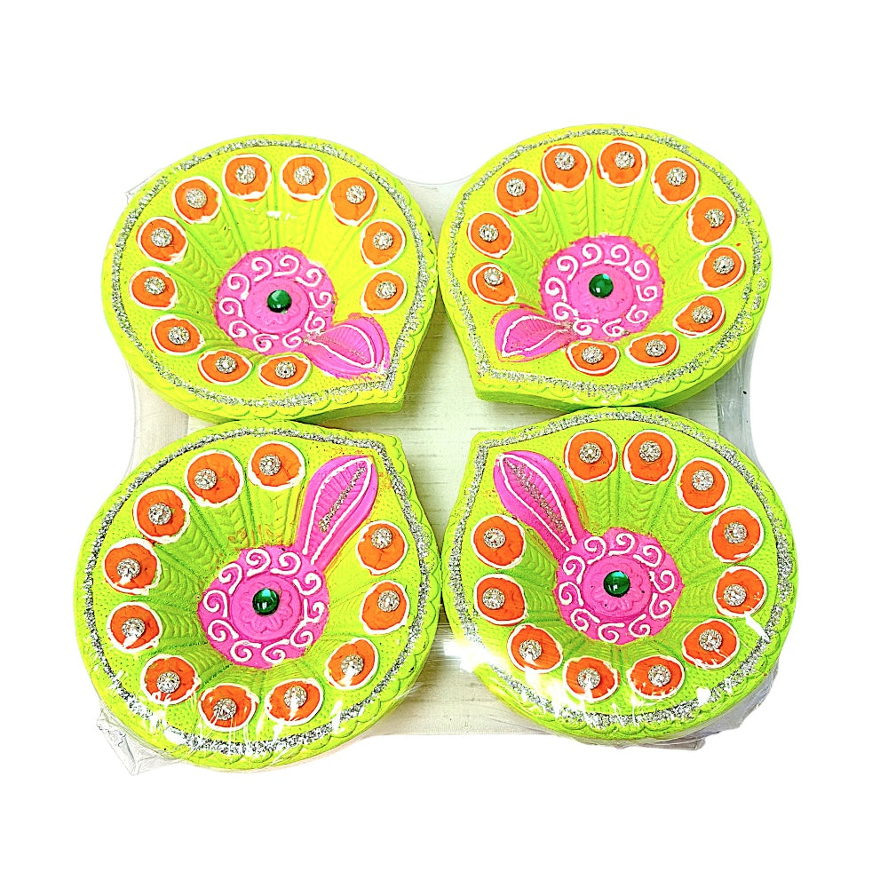 Colorful Diya (pack of 4) Morpich  DD04 (MOQ=36pc)
