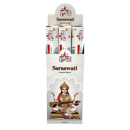 Miracle 365 Saraswati incense stiks(6 tubes of 20 sticks) frag lotus (MOQ=10pc)