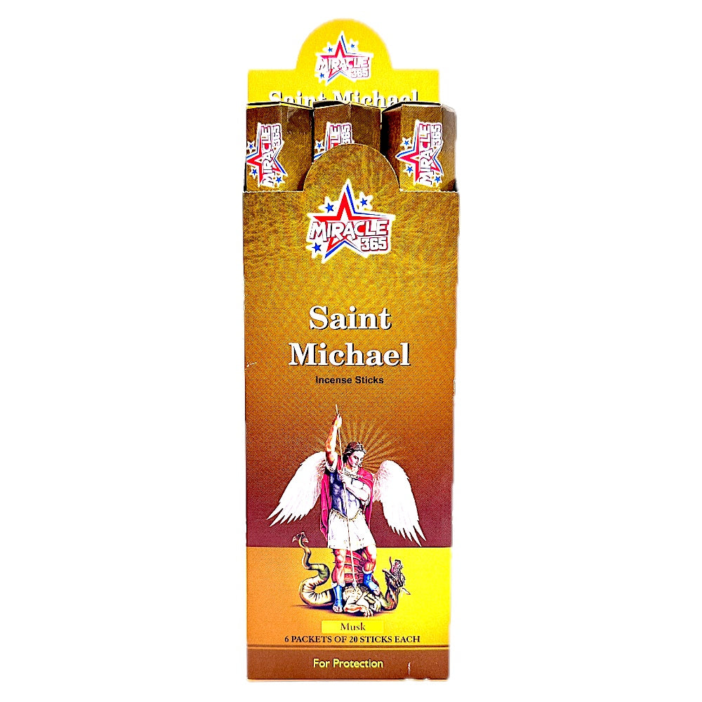 Miracle 365 St Michael  (6 tubes of 20 incense sticks each) frag Musk (MOQ=10pc)