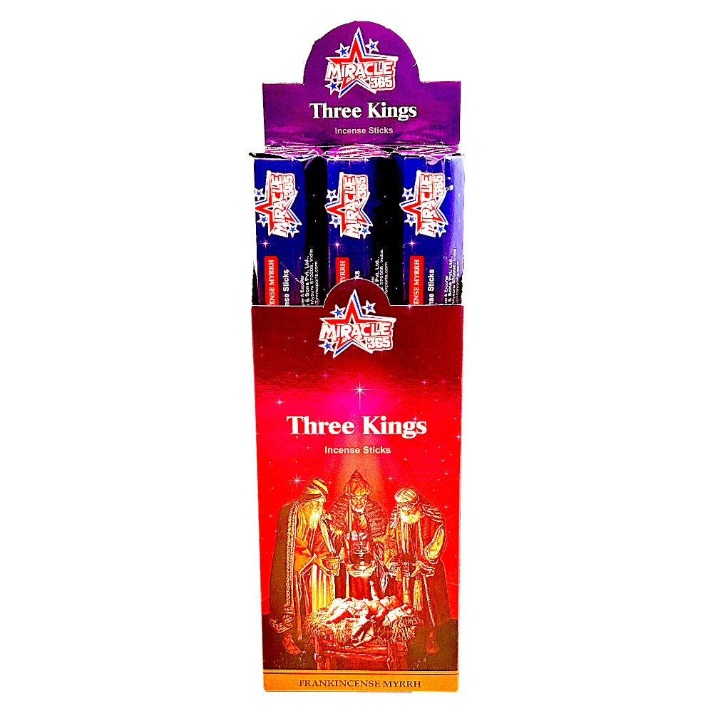 Miracle 365 3 Kings incense sticks (6 tubes of 20 sticks each) (MOQ=10pc)