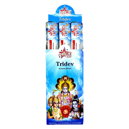 Miracle 365 Tridev incense (Holy Hindu Trinity) (6 tubes of 20 sticks) (MOQ=10pc)